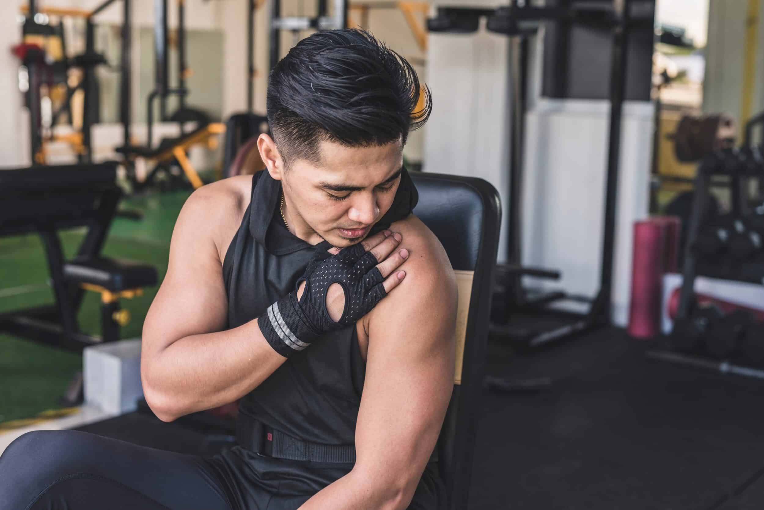 Man looking at shoulder after total shoulder repalcement in Prescott Valley, AZ